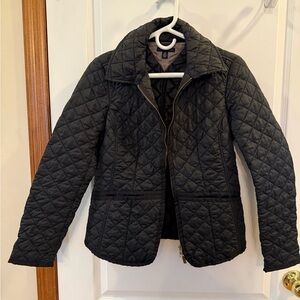Tommy Hilfiger Quilted Black Puffer Jacket size small with plaid checkered liner